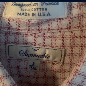 Faconnable Red and White Dress Shirt
